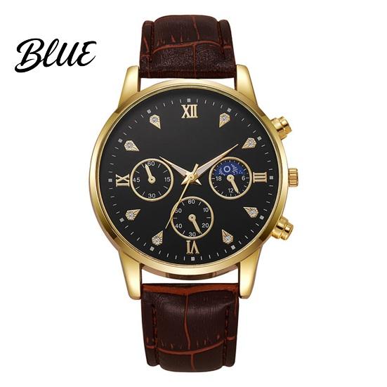 Leather Strap Men Watch Men's Analog Quartz Watches Minimalist Three-Hand