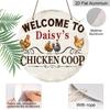 2D Flat 1pc, 8x8 in, Aluminum Metal Decorative Signs & Plaques, Welcome To The Chicken Coop, Front Porch Living Room Bedroom Home Decor, Rustic Wall