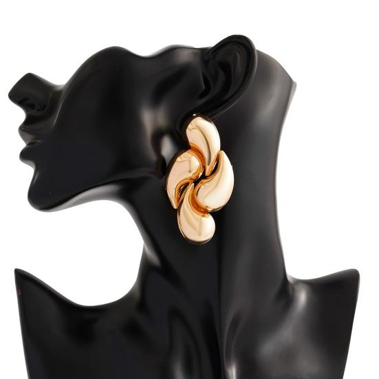 1 Pair Women Stud Earrings Water Drop Geometric Exaggerated Smooth Alloy Lightweight Daily Commute Ear Studs Lady Ear Jewelry