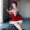 Christmas Costume Santa Sexy Lingerie Bow Tie Sexy Extreme Disguise Sleeveless Costume Outfit Cute Moe Photography Stockings 3 Piece Set [RPFLQ]