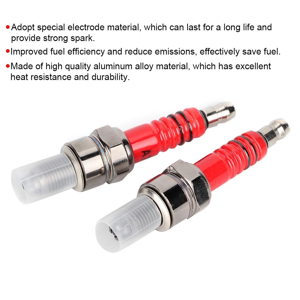 2Pcs Spark Plugs A7TC A7TJC 3 Electrode Fit for Scooter ATV Quads GY6 50cc 125cc