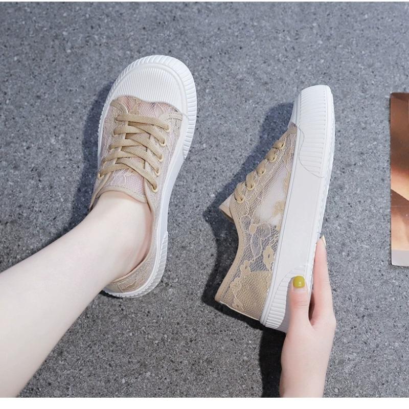 Small White Shoes Summer Thin Mesh Shoes  Women's Breathable Mesh Sports Casual Shoes  Children's Flat Shoes