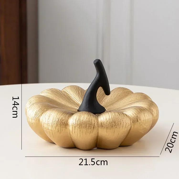 Creative Pumpkin Sculpture Ornaments Ceramic Crafts Desktop Fruit Statues Living Room Figurines Home Decoration Ornaments
