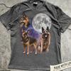 German Shepherd Shirt 90s Bootleg Dog Graphic Tee Funny Retro Shirt Gift Dog Lover Gift German Shepherd Owner Full Moon Animals