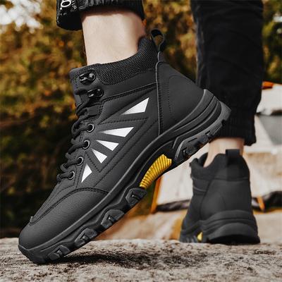 High-top Shoes Men's Winter Outdoor Wear-resistant Non-slip Shoes Daily Casual Hiking Shoes Large Size Light Hiking Shoes