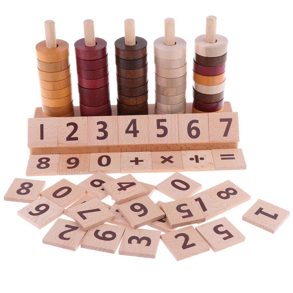 Buy Wooden Abacus Learning & Counting Stacker Math Teaching Tools