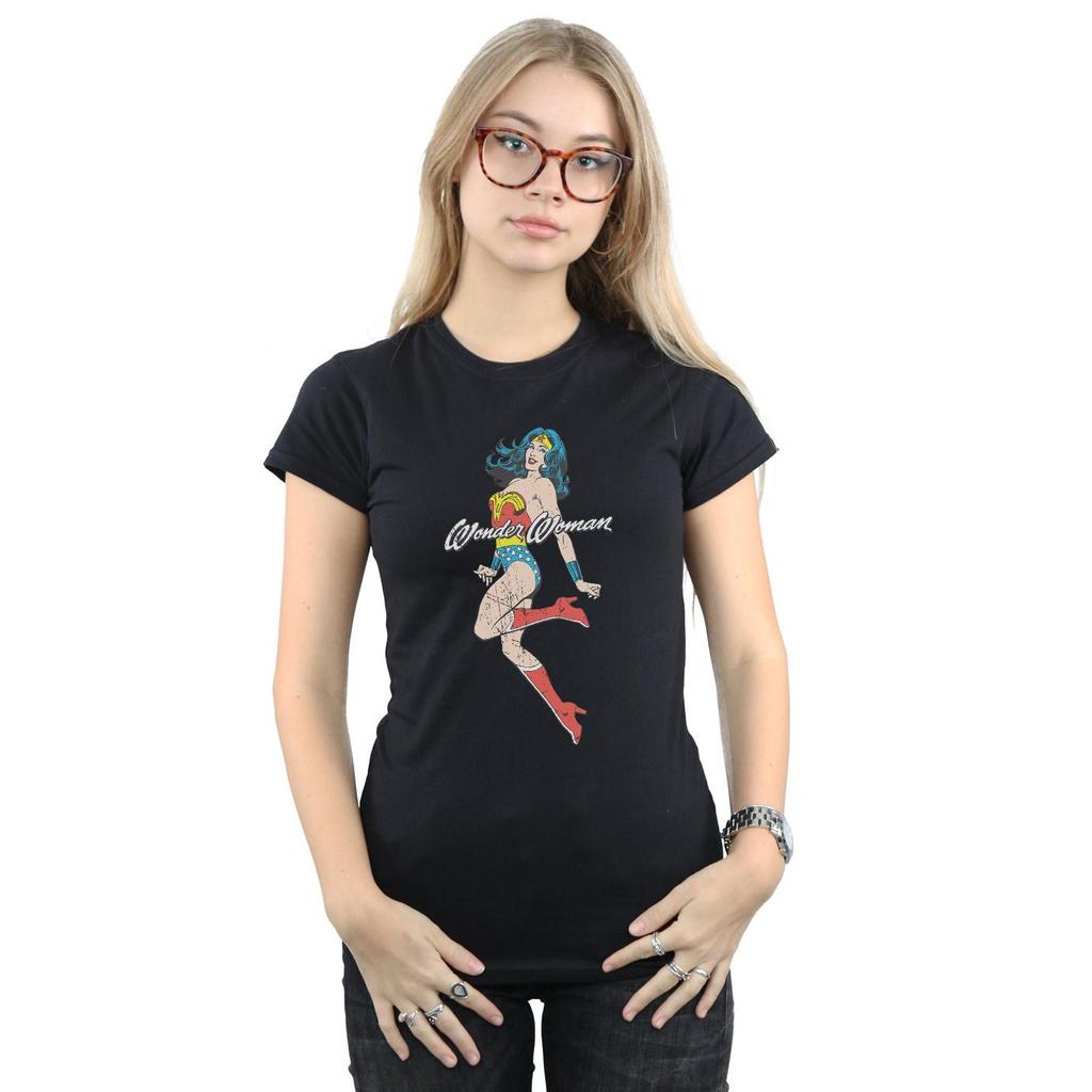 DC Comics Womens/Ladies Wonder Woman Jump Cotton T-Shirt