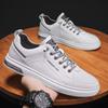 Sapatos masculinos primavera novos sapatos brancos respiráveis masculinos estudante versão coreana all-match couro esportes tênis casuais sapatos da moda