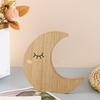 Nursery Shelf Accent Set, Wooden Moon and Cloud Room Display Decorations Pair for Tabletop Bookshelves Accessories Gift