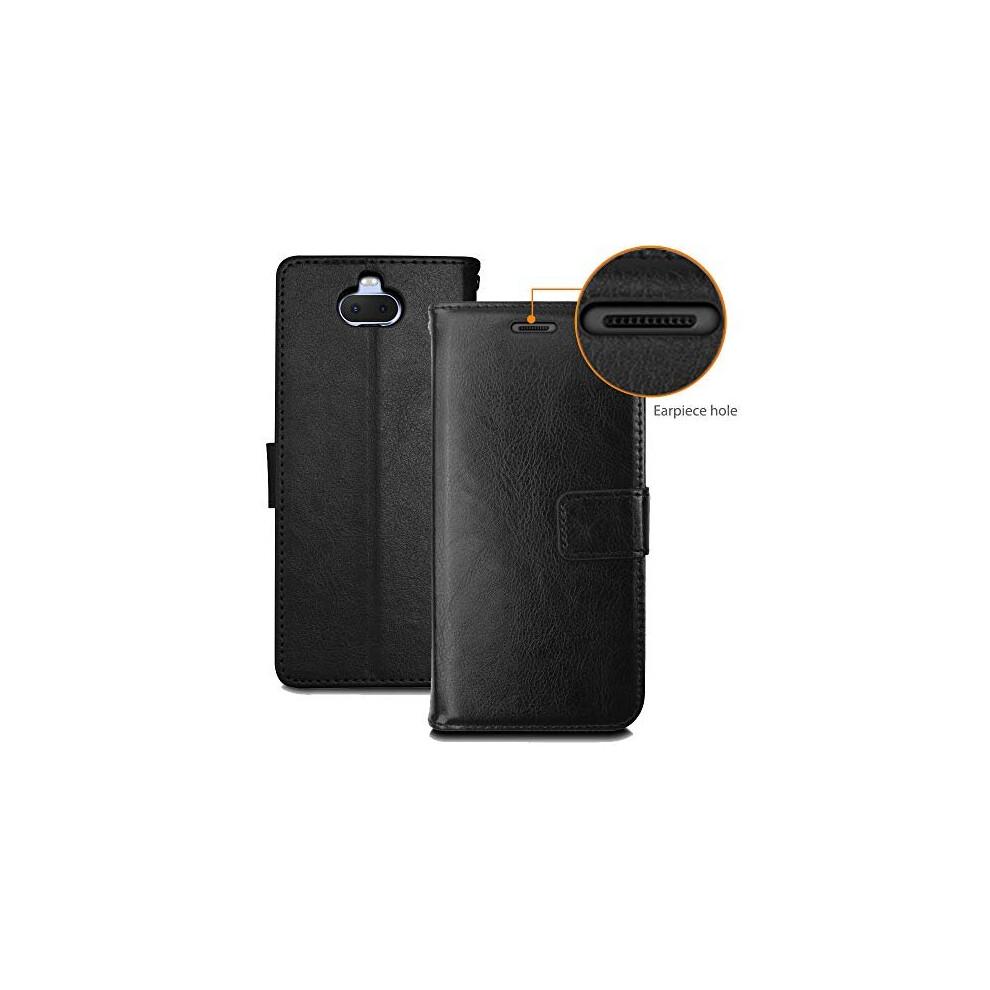 Sony Xperia 10 Plus Hülle, Leder Wallet Flip Schutzhülle Cover mit Kartenschlitzen, Ständer und Armband - PU-Leder