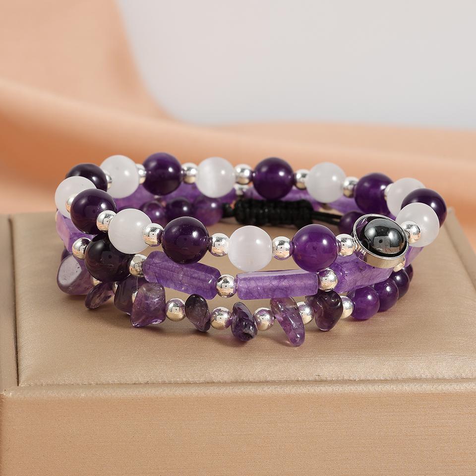 ZAKOL Colorful Multi Layer Bracelet For Women Cute Round Beaded Wristlet Zircon Daily Birthday Gift