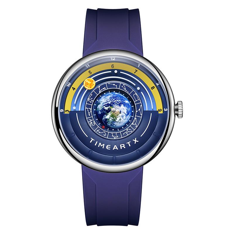 Светящиеся кварцевые часы «Звездное небо»: Трендовый, водонепроницаемый и безстрелочный дизайн для мужчин