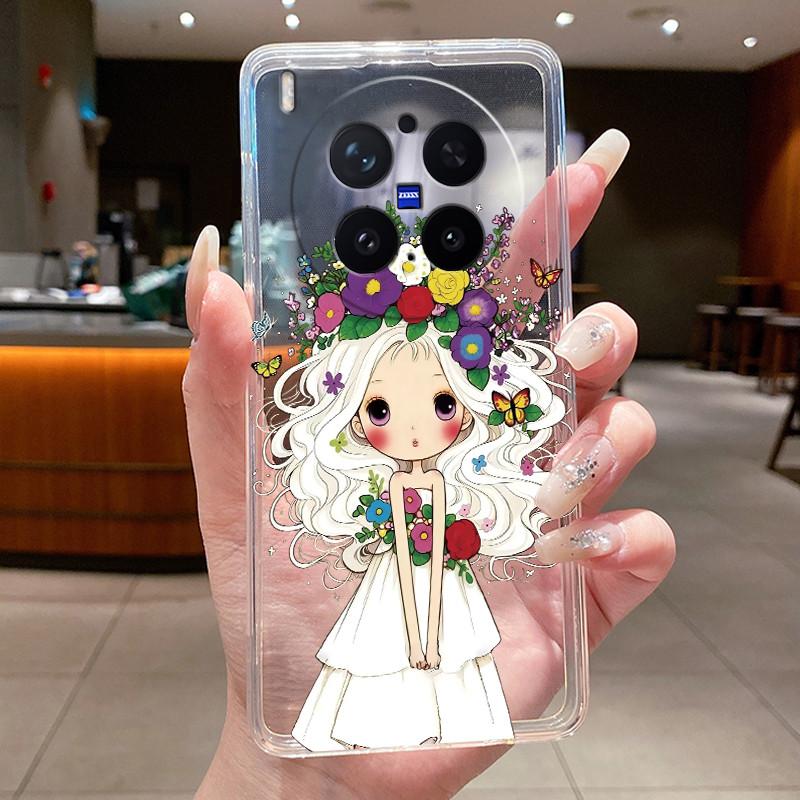 Trendy Fashion Erupting Volcano Pattern Phone Case For Vivo X300 Pro Clear TPU Soft Cover Anti-scratch Couple Protective Shell