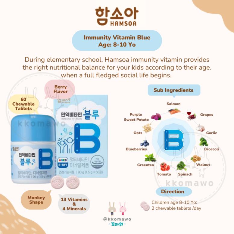 HamsOa Toddler Immune Vitamin (Blue) 60 Tablets