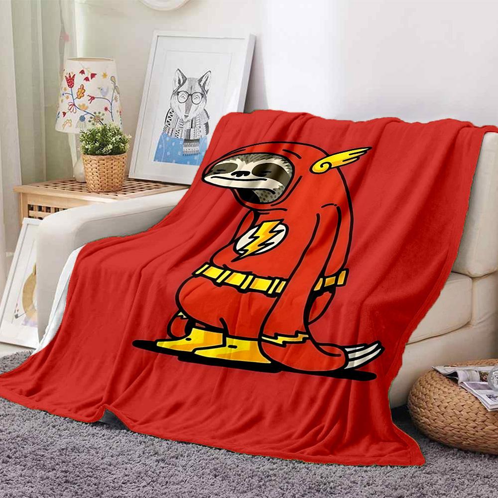 1pc Super Sloth Flash Flannel Throw Blanket HD Printed Lightweight Soft Warm All Season Blanket for Sofa, Bed, Travel, Camping Machine Washable