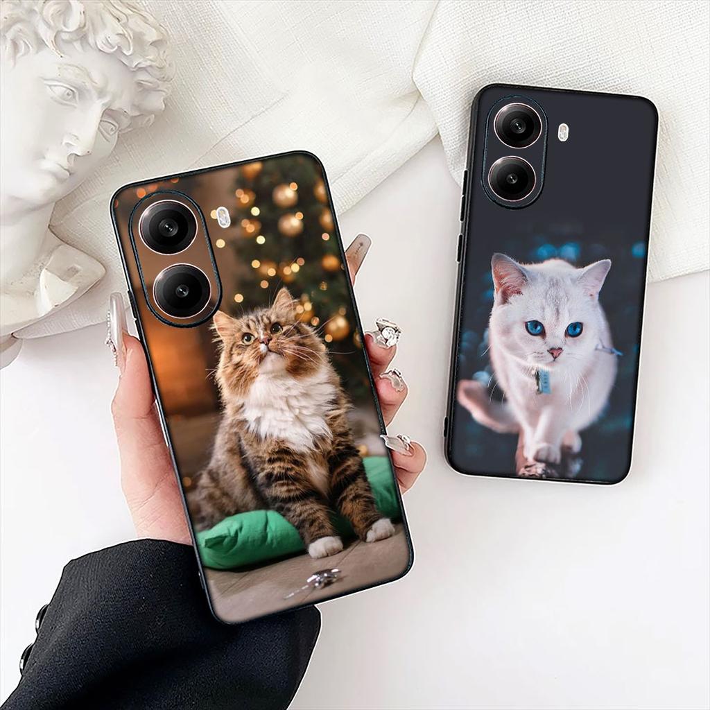 Kitten Cat Meow Blue Green Eyes Phone Cover for OPPO A40 A60 A80 A38 A18 A17 A16 A78 A79 A54 A25 A57 4G 5G Protective Case