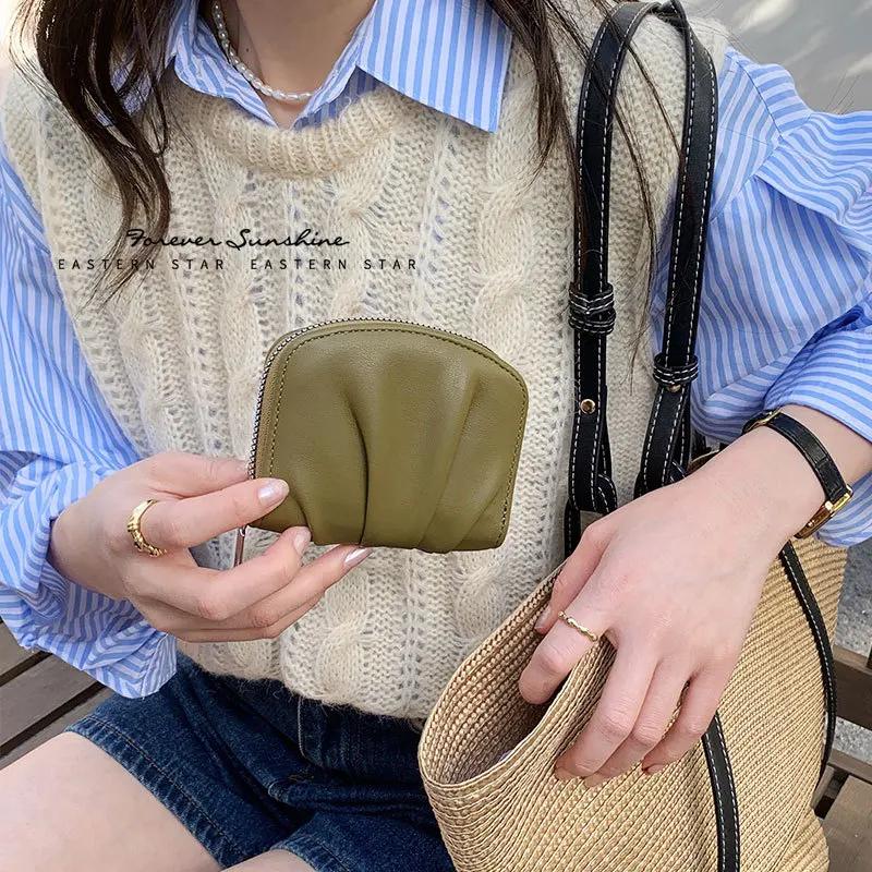 Compact PU Leather Wallet for Women Cute Versatile Short Purse for Girls and Ladies