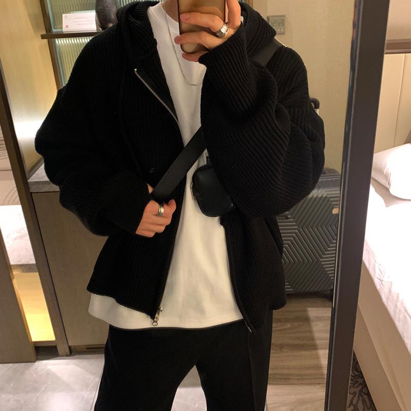 

Мужской ретро вязаный кардиган - Осенний тренд, универсальный и утепленный свитер XXL чёрный