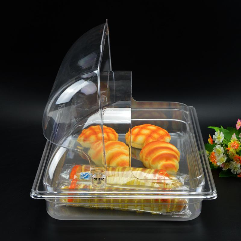 Transparent Flip-Top Cake and Fruit Display Tray with Lid