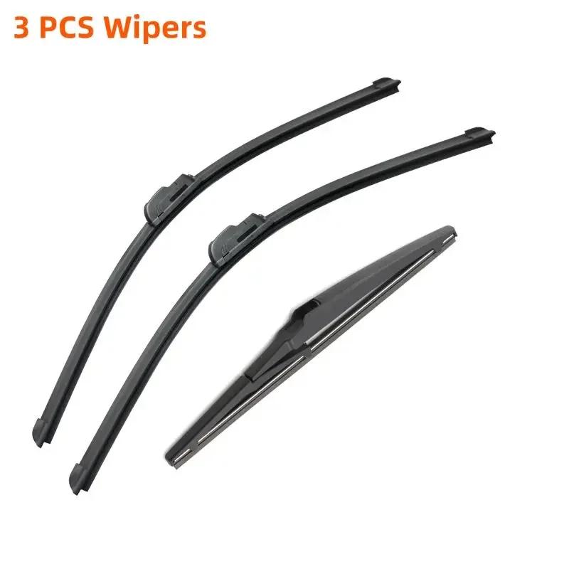 3PCS Car Wiper for Toyota / Scion iQ AJ10 2008-2015 Front Rear Windshield Windscreen Wiper Blade Rubber Accessories