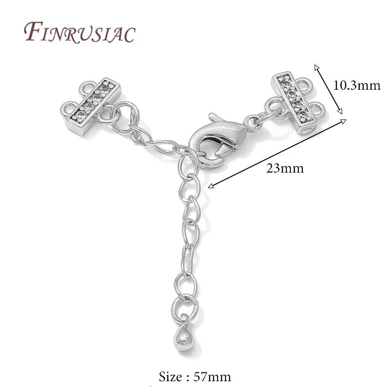 2 Sizes 18K Gold Plated Lobster Clasp with Extension Chain Connector For Jewelry Making,DIY Multi-row Pearl Necklace Accessories