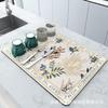 Tappetino Essiccante Assorbente in Terra Diatomacea 20x30cm Asciugatura Rapida Tappetino Scolapiatti da Cucina con Motivo Floreale Superficie Antiscivolo Materiale Durevole