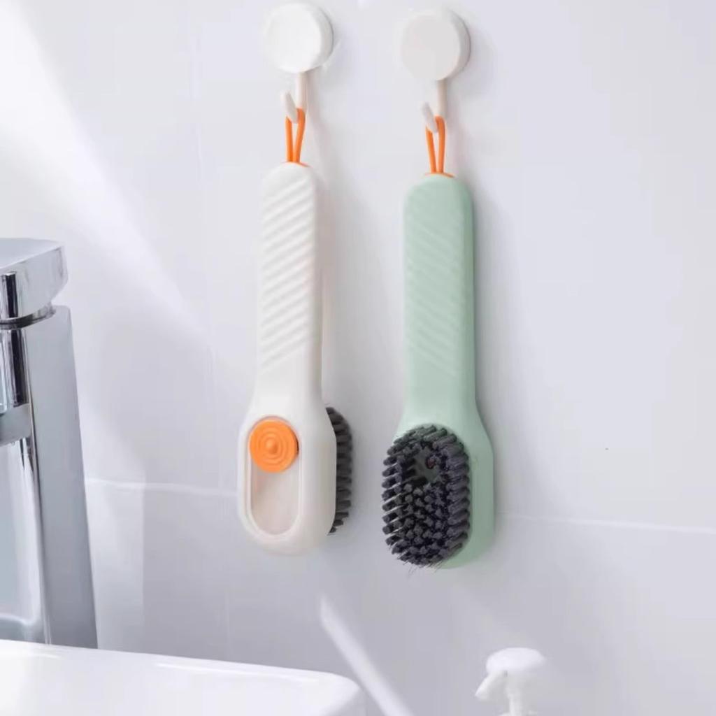 2-piece soap dispenser shoe brush, sports shoe brush, multi-functional shoe brush with soap dispenser, long-handled shoe brush,