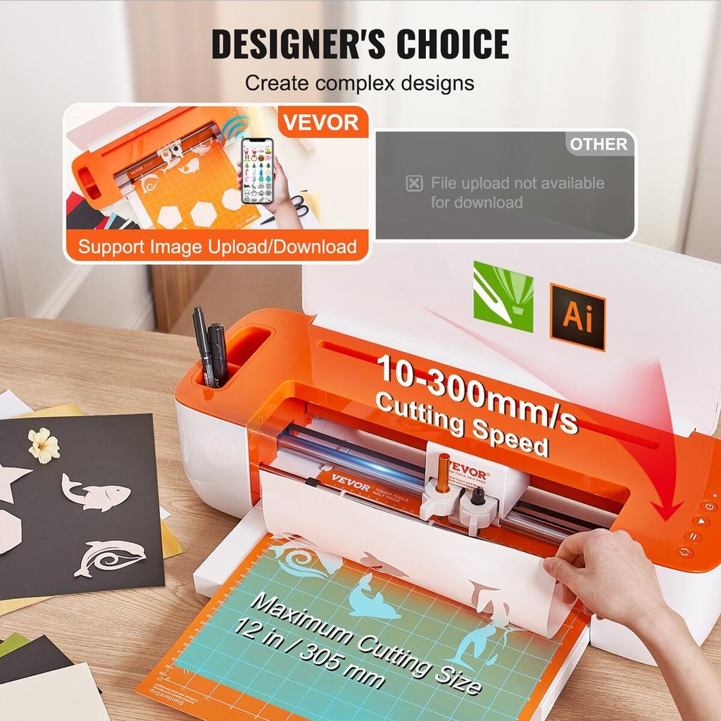 Vinyl Cutter Machine, Bluetooth Connectivity DIY Cutting Machine, Compatible with iOS, Android, Windows and Mac, Massive Designs Included, for