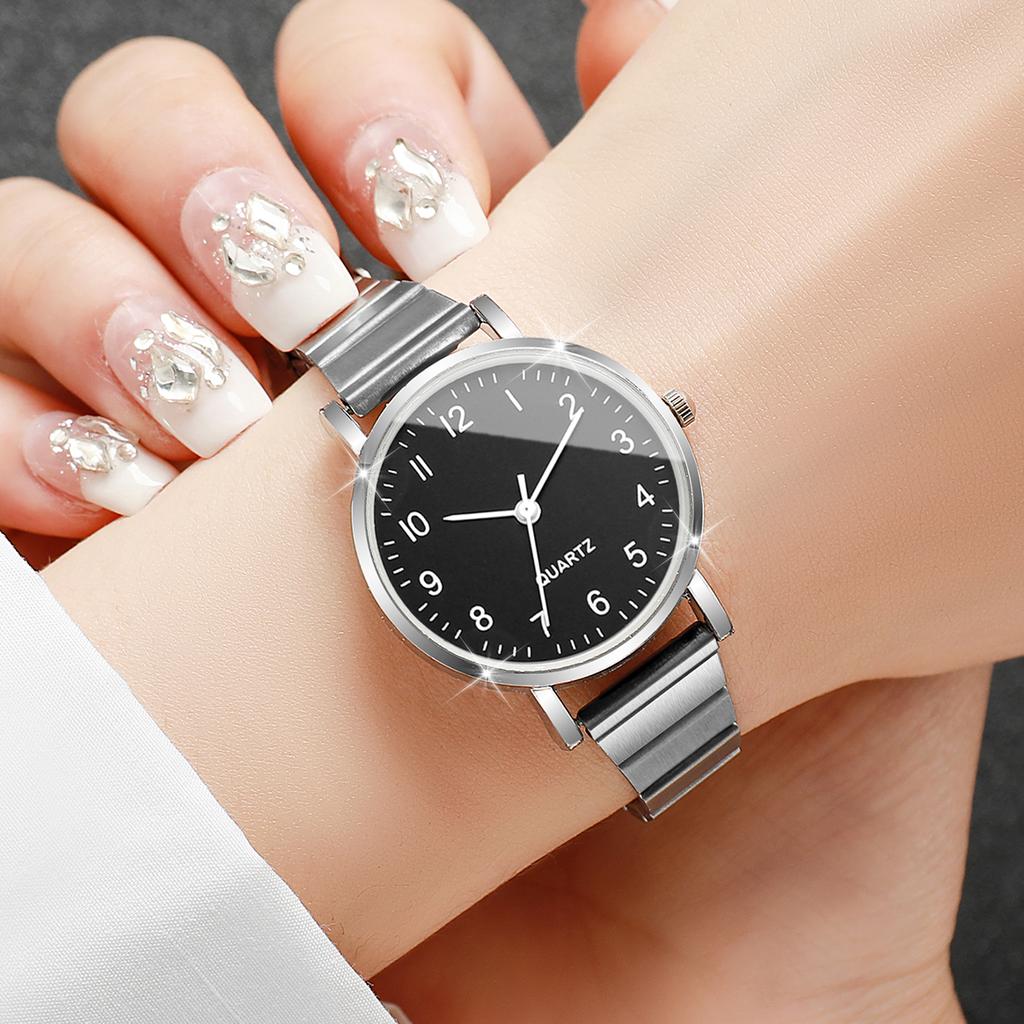2pcs/set Women's Gift Watch Classic Fashion Simple Digital Scal Dial Trend Casual Quartz Watch (Box Not Included)