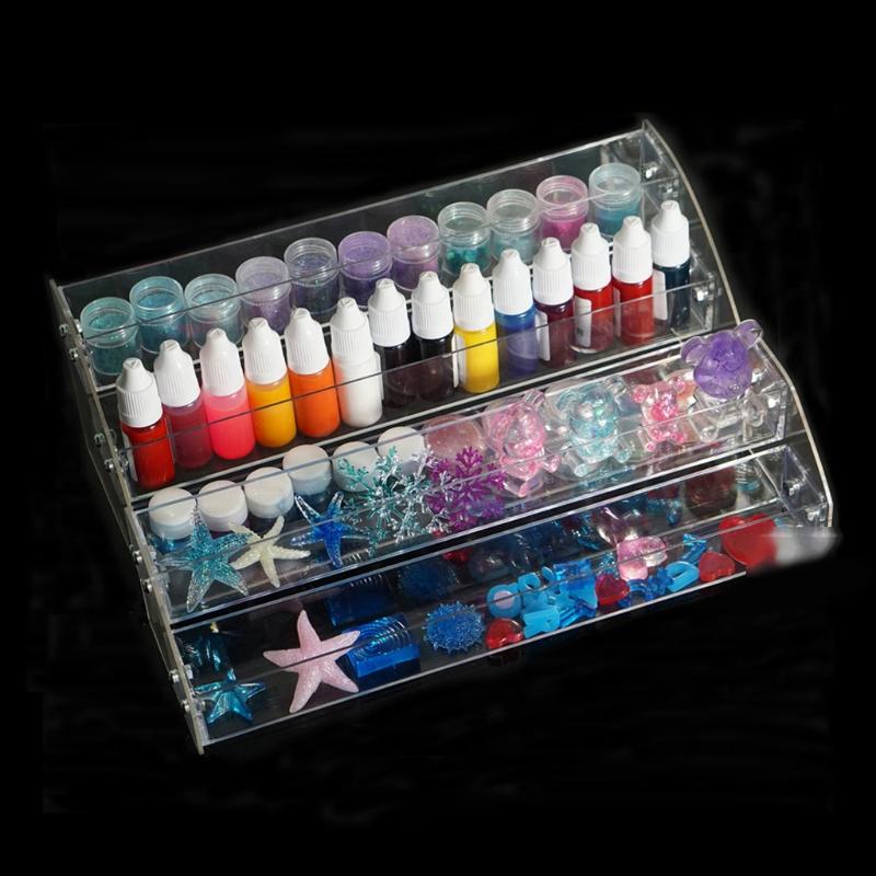 Acrylic Nail Polish Organiser 2-7 Tiers Tier Clear Nail Polish Holder Essential Oil Organiser Shelves Display Rack Stand