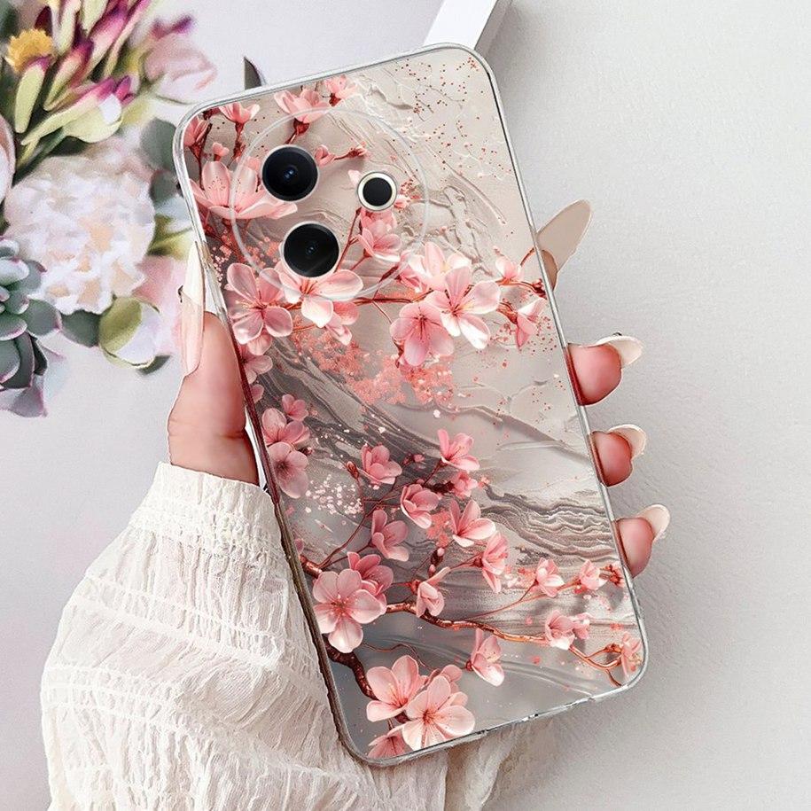 Hülle Für Vivo Y39 Y300i 5G Cover V2436 V2444A Neue Mode Blume Schmetterling Weiches Silikon Klare Hülle Für VivoY39 VivoY300i Funda
