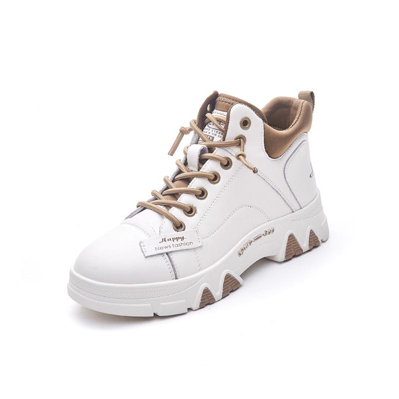 Trend tooling boots women's winter and autumn new high-top casual short boots velvet little white women's shoes platform Martin boots