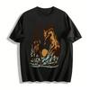 Wild West Cowboy Horse Taming Print Retro Casual Short Sleeve T-Shirt Pure Cotton T-shirt