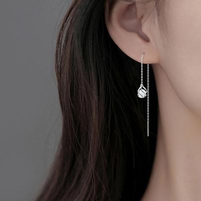 Long Opal Earline Women'S Trendy Ear Chain Affordable Fashion Tassel Spiral Twist Line Wave Earrings