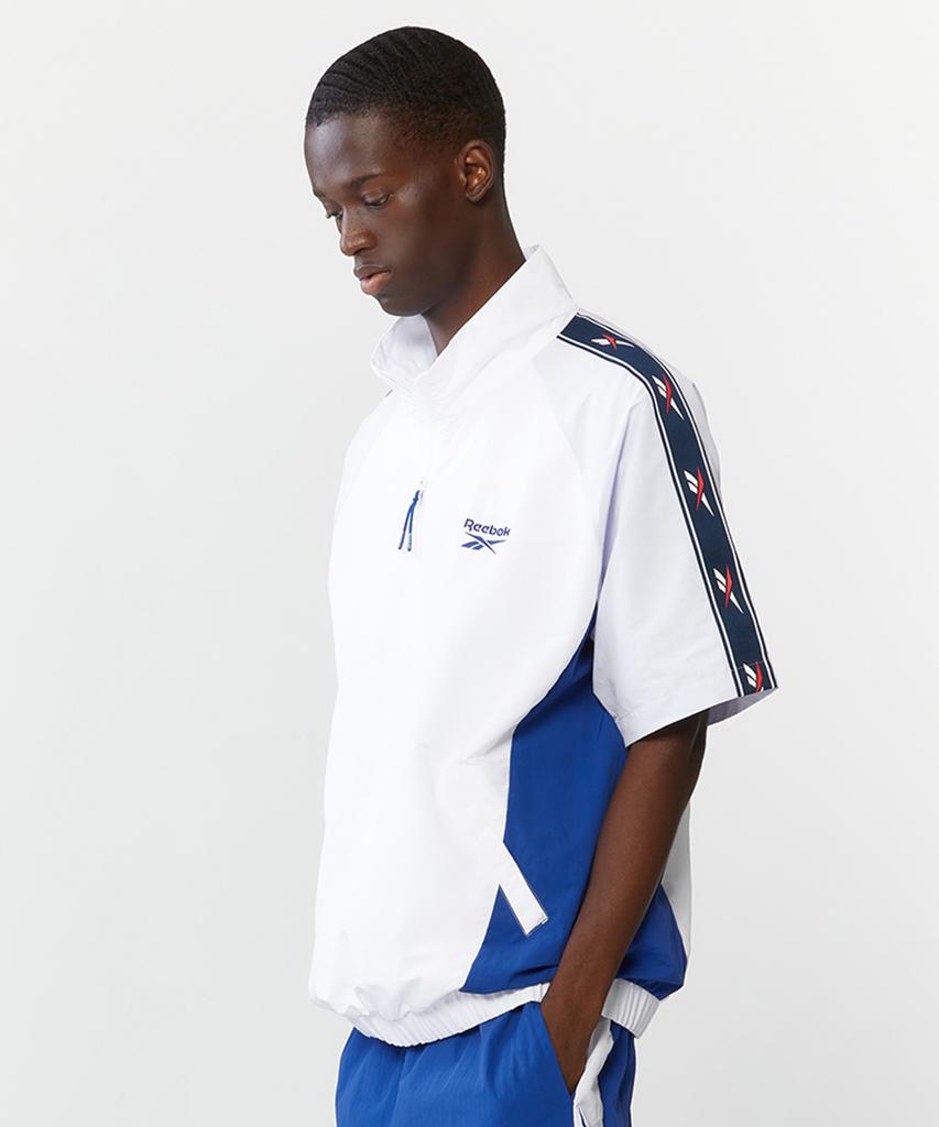 Reebok Vector Block Short Sleeve Anorak - Off White: Blue