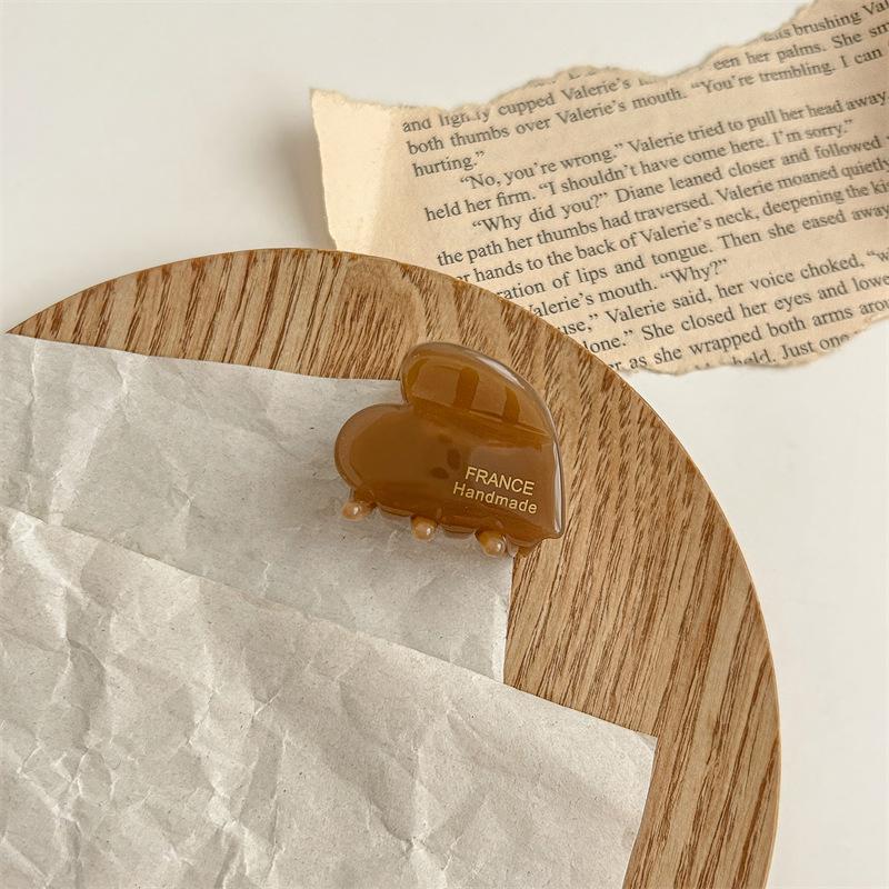 2024 French Heart Mini Hair Claw Clip for Women - Spring/Summer Headwear