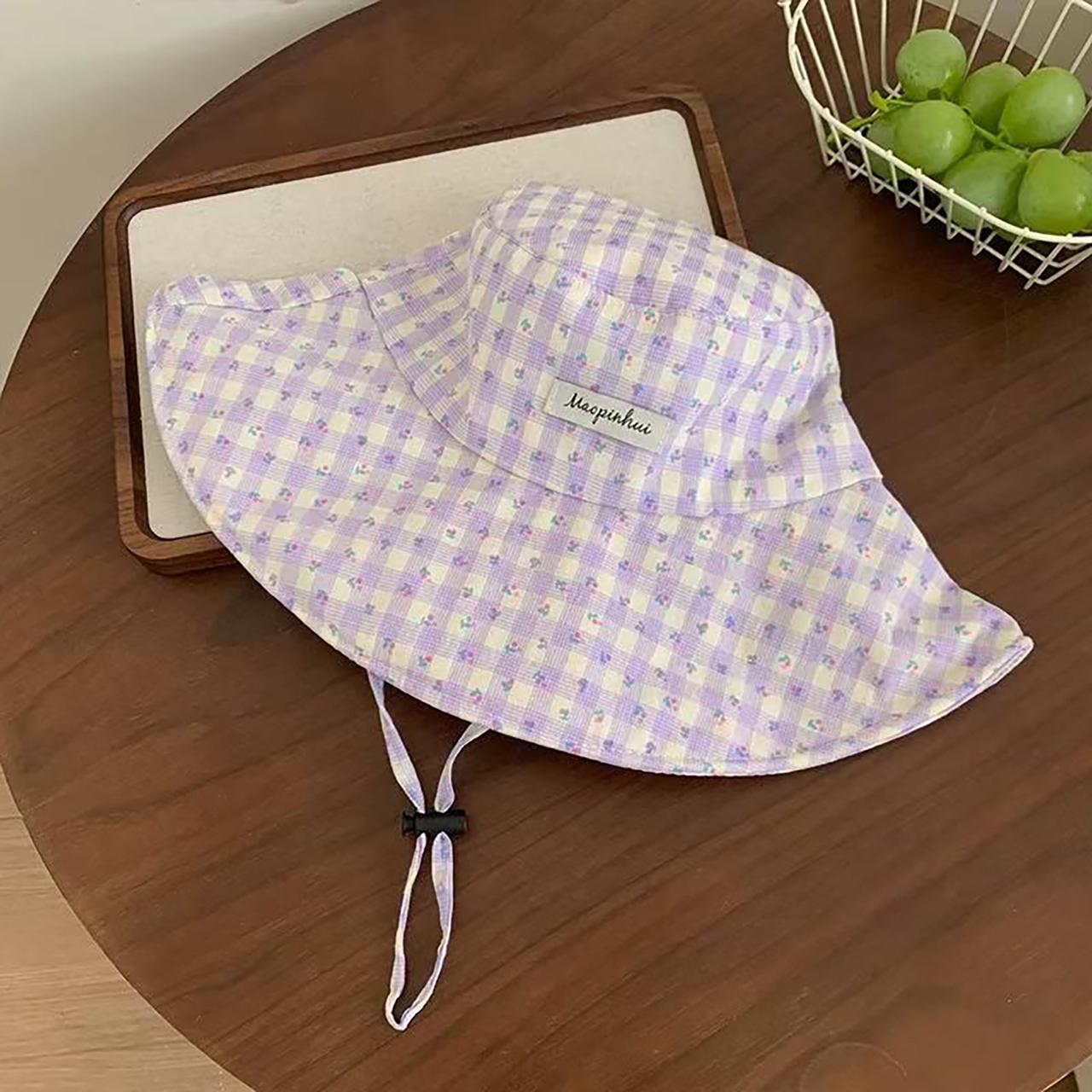 

Women Sweet Flower Print Fishermen Hat Spring Summer Large Brim Lace-up Sunshade Floral Bucket Hat Female Girl Travel Beach Caps фіолетовий