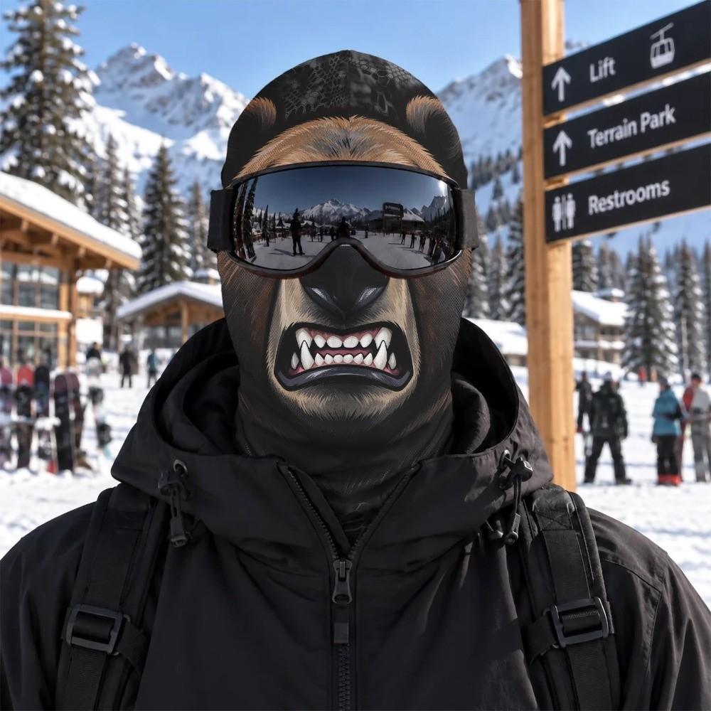 3D Printed Funny Realistic Face Ski Mask Warm Ski Mask Funny Balaclava Face Cover Cosplay