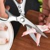 Powerful Cutting Double-Handed Kitchen Scissors (Silver) / Household Scissors
