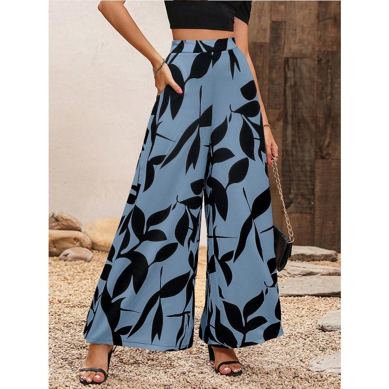 

TIFICY Women s Fashion Casual Flower Pattern Print High Waist Trousers Pants & Capris XXL