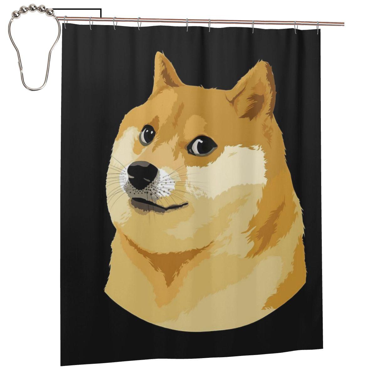 

Мемы с Doge и Сиба-ину Занавеска для душа Ванная комната Полиэстер Водонепроницаемые Занавески для ванны С крючками W60H190(CM)-1 Pcs