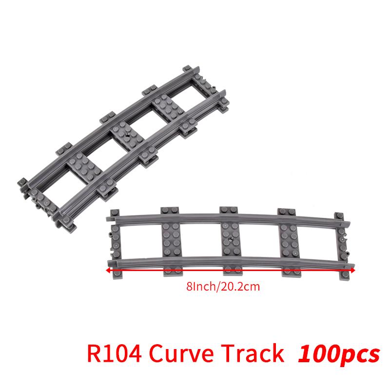 MOC City Bausteine Zug Flexible Konstruktionsteile Eisenbahn Kurvengleis Bausteine Modellzubehör Kompatibel mit 53401