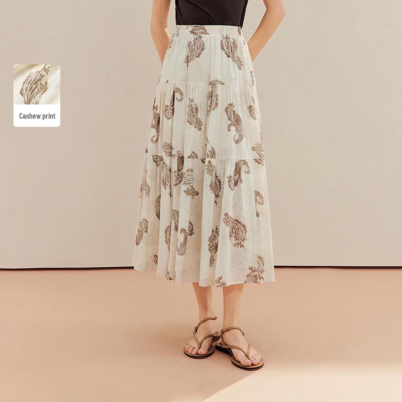 INMAN Women s Paisley Print A-line Tiered Skirt XL