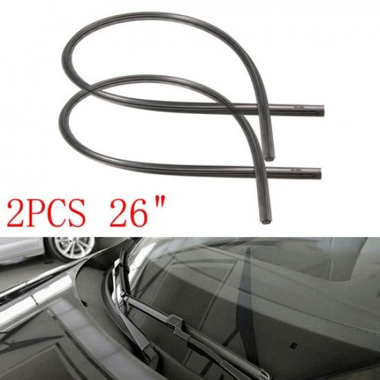 2Pcs 26 inch Universal Car Bus Silicone Frameless Windshield Wiper Blade Refill