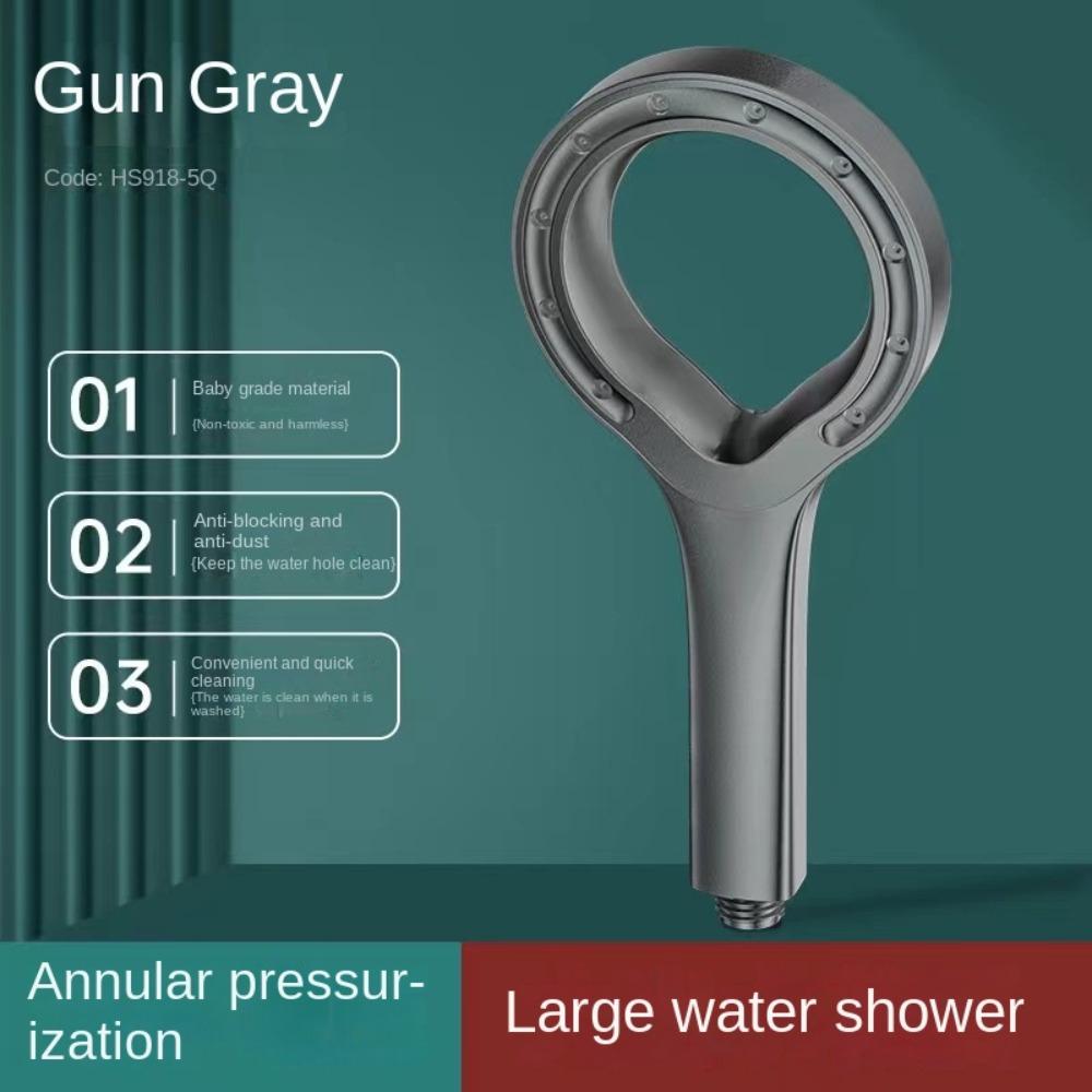 Universal Interface Pressurized Shower Head Supercharged High Pressure Shower Spray Nozzle Large Discharge Water Saving