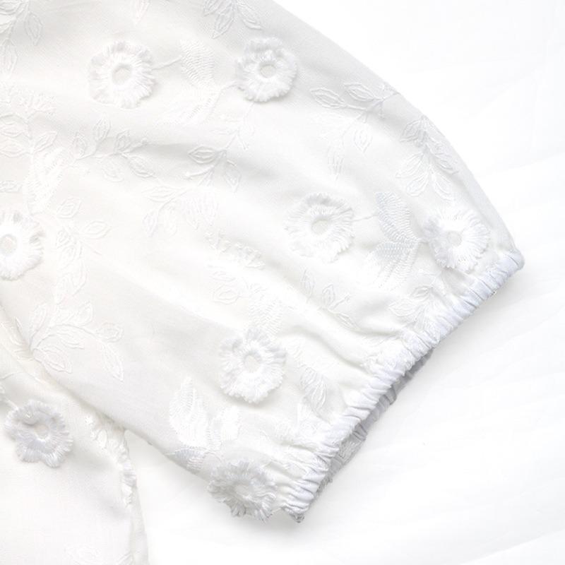 Damen Sommer Neu Schleife Hemd Jacquard Top