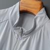 Spring and Autumn Men's Breathable and Comfortable Brocade Ammonia High Elastic Half Zipper Smooth Wear Long Sleeve Fitness Running Sunscreen Clothing