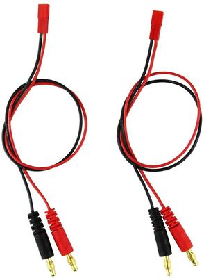 2PCS 4.0mm Banana Plug To JST Charging Cable | 30cm 20AWG Silicone Wire | Soft Flexible | LiPo Battery Lead for RC Parts and Chargers