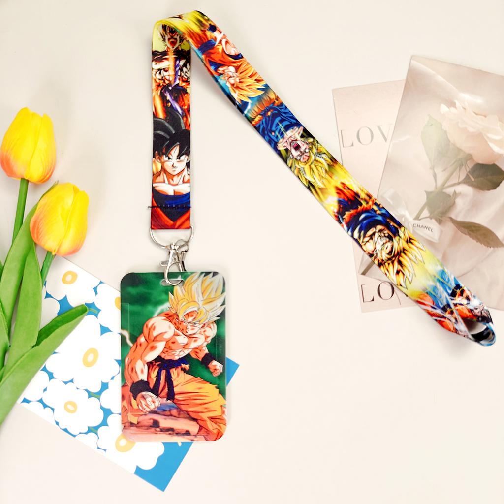 Anime Movie Dragon Ball Lanyard Keys Neck Strap Card Badge Gym Key Chain Lanyard Key Holder DIY Hang Rope Keyrings