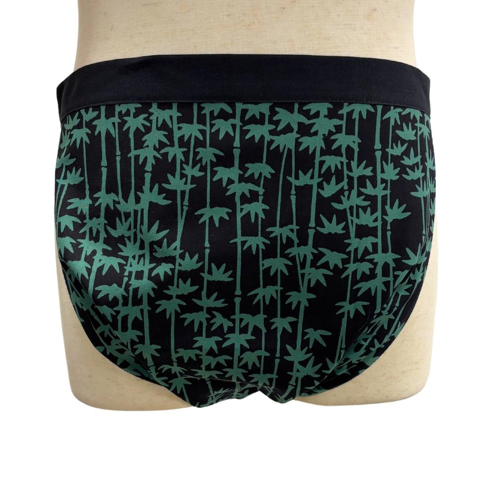 Edoten Etchu Fundoshi Made In Stylish Japanese Tenugui One Size Fits Bamboo Design (Loincloth) Japan, 100% Cotton, Pattern, Men's, All, (Black Cord)